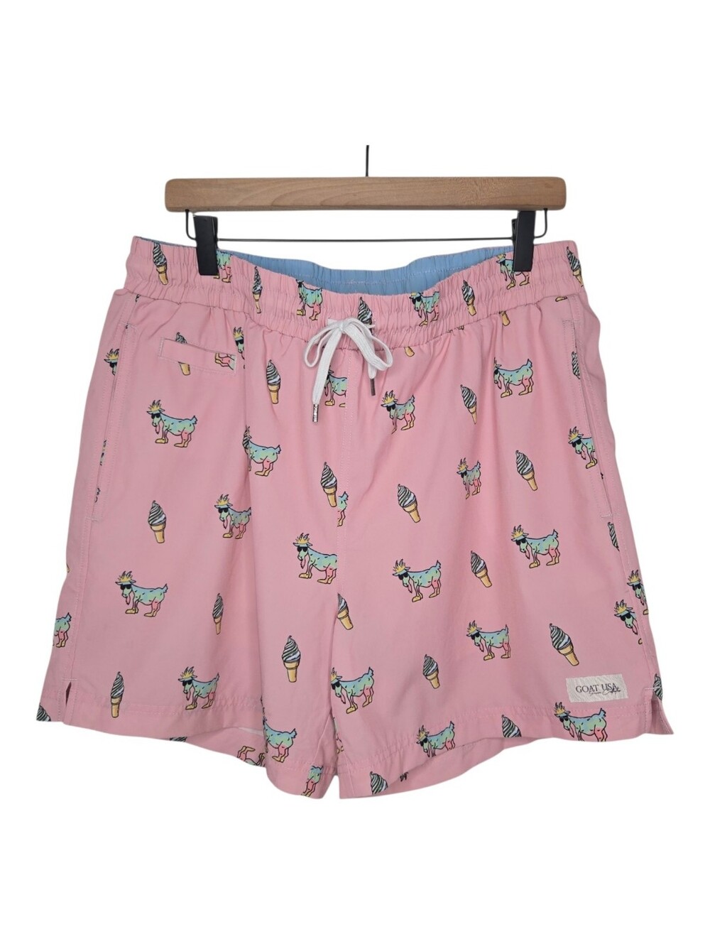 Goat USA Mens Pink Ice Cream Swim Trunks Size Large